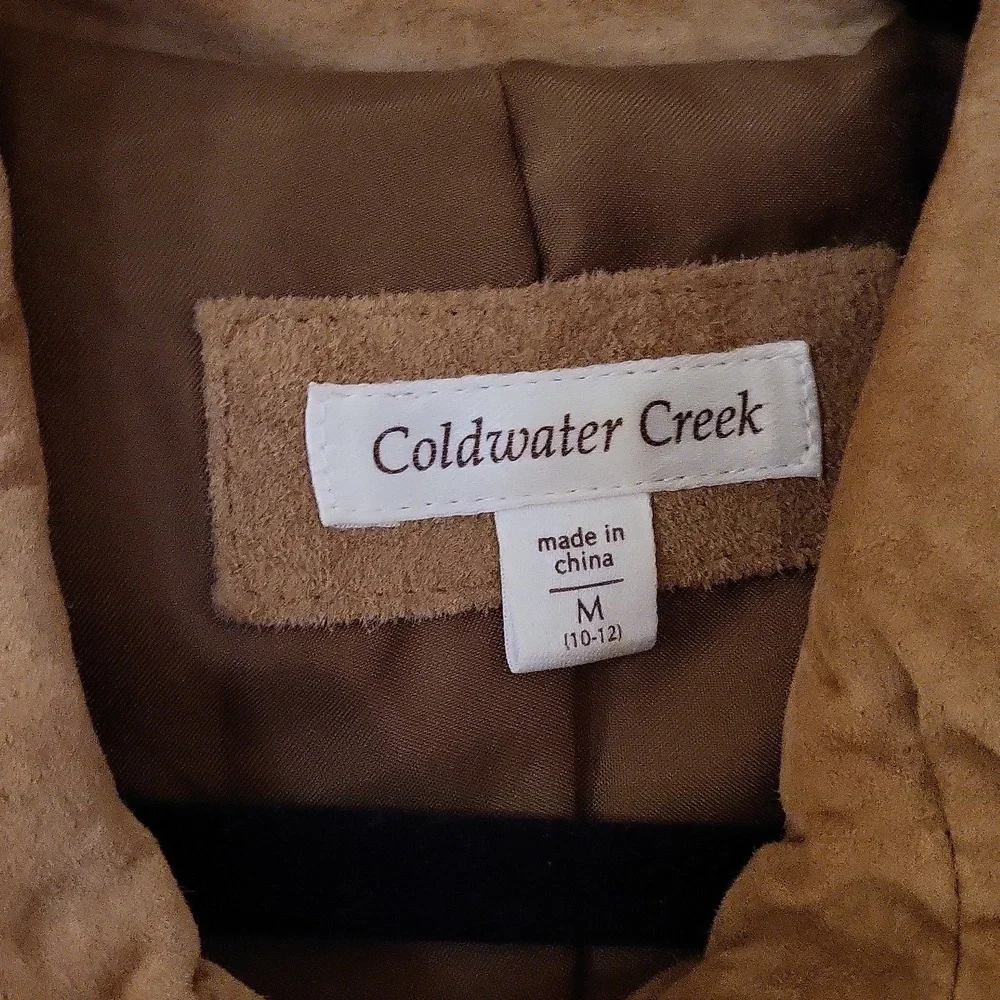 Coldwater Creek REAL soft suede like jacket with ruffle in Back